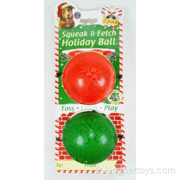 TPR Christmas Dog Toy Ball Squeaky Ball